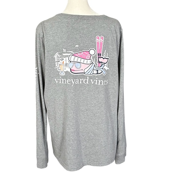 Vineyard Vines Apres Ski Whale Winter Long Sleeve T-Shirt Size XL - Picture 2 of 11